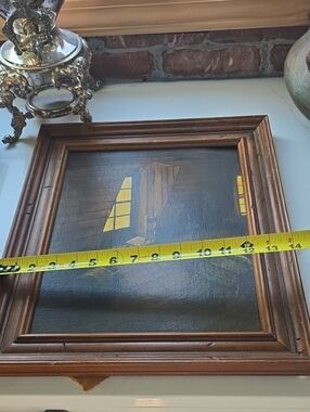 Source Unknown Brown Wood Framed Wall Art with Yellow Accents